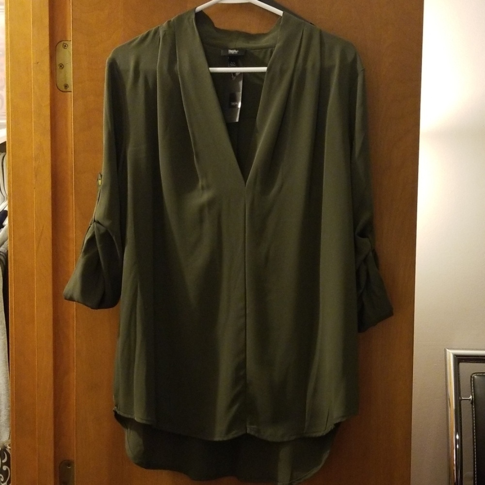 Olive Green 3/4 Blouse
